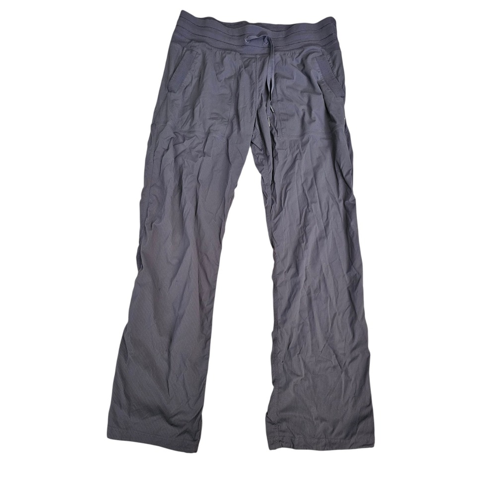 Lululemon Dance Studio Pants Plum Pinstripe Straight Leg Drawstring Size 2‎ Reg